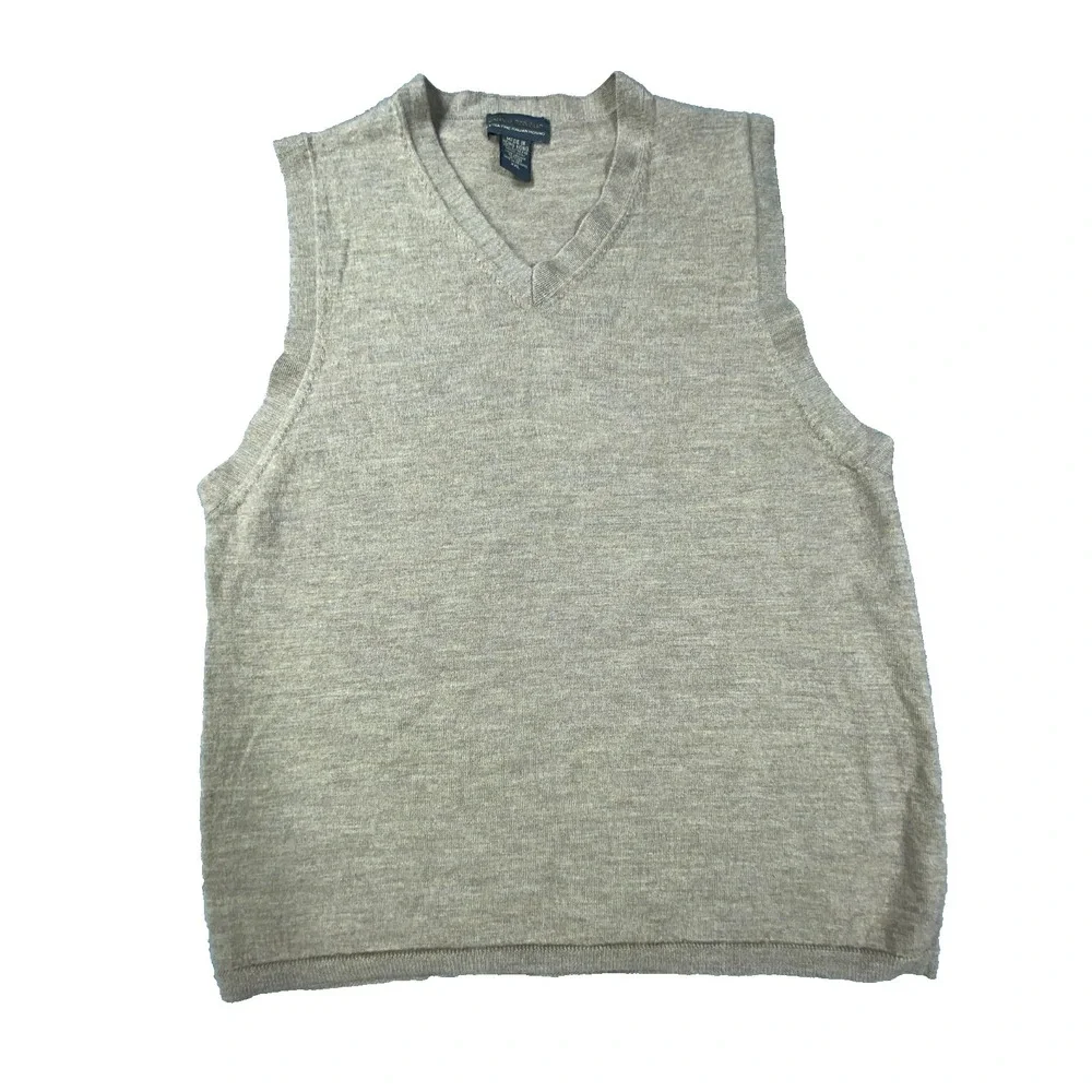 VTG Banana Republic Sweater Vest Men XXL Extra Fine Italian Merino Wool‎ V-Neck